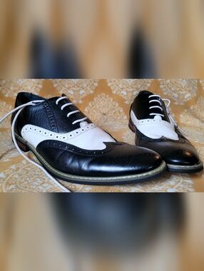 Enzo Romeo Men's Black And White Oxfords Sz 11